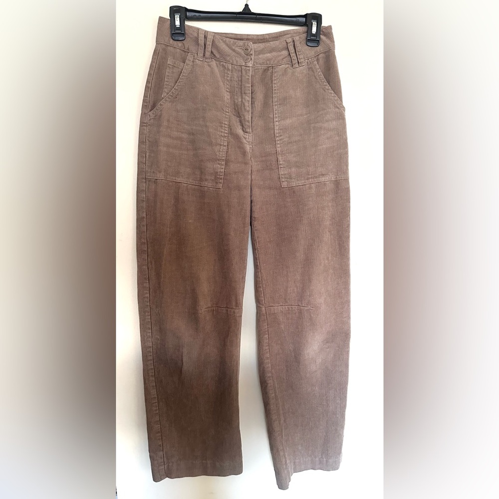 Poetry Brown Light Corduroy Straight Leg Cargo Pants Sz‎ 2 Organic Cottton